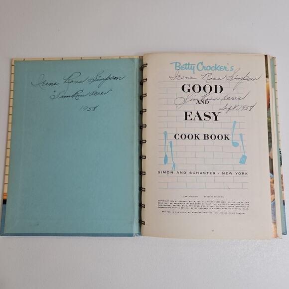 Betty Crocker's Good and Easy Cookbook 1st Edition 7th Printing Vintage 1958 HC - Picture 2 of 7